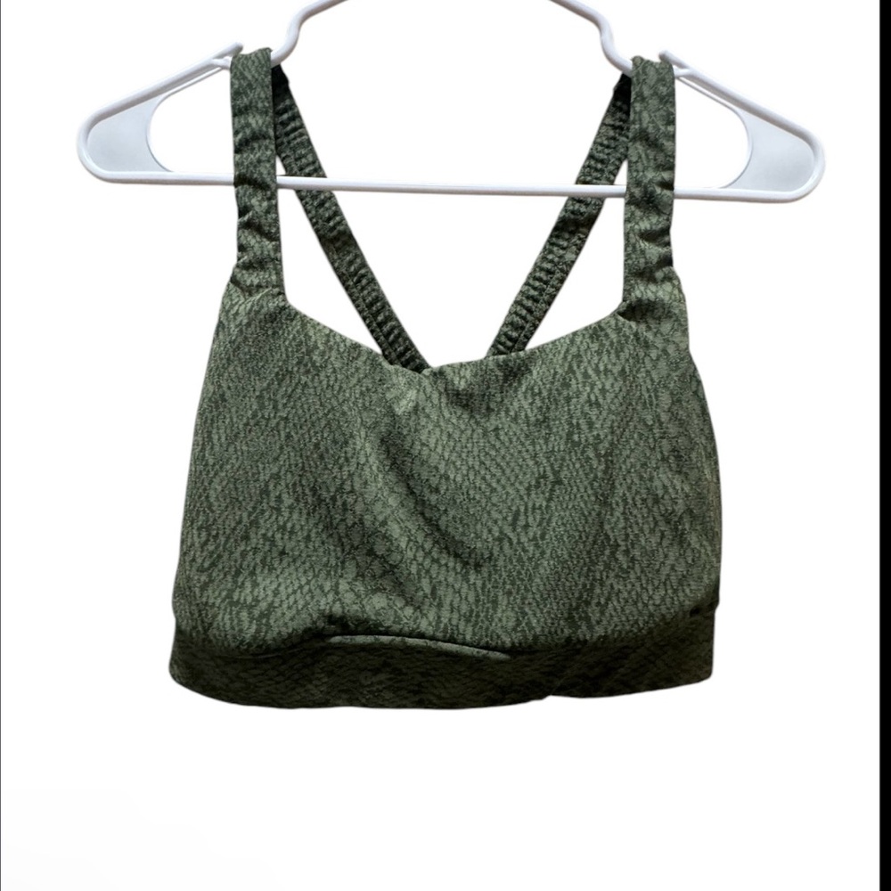 Green Textured Sports Bra